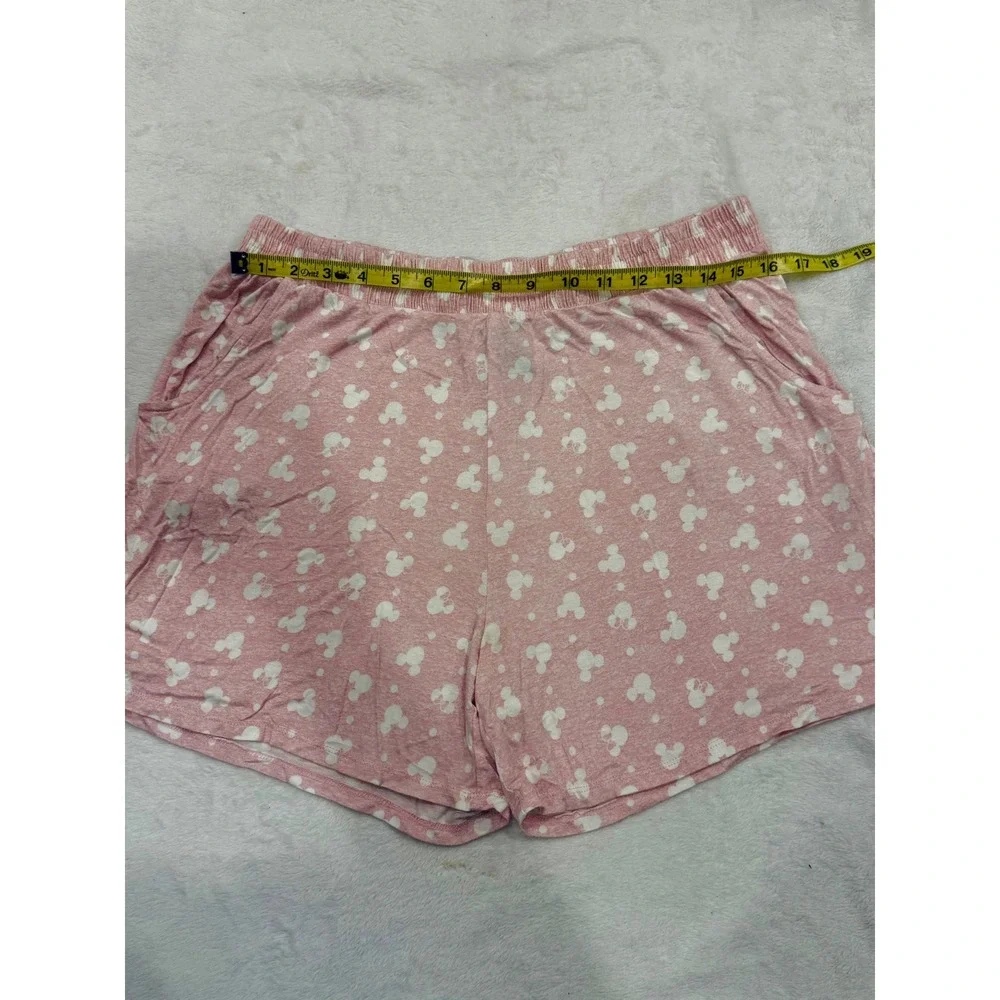 Disney Minnie Mouse Pajama Shorts Pink Polka Dot Sleep‎ Bottoms Womens Large - Picture 2 of 4